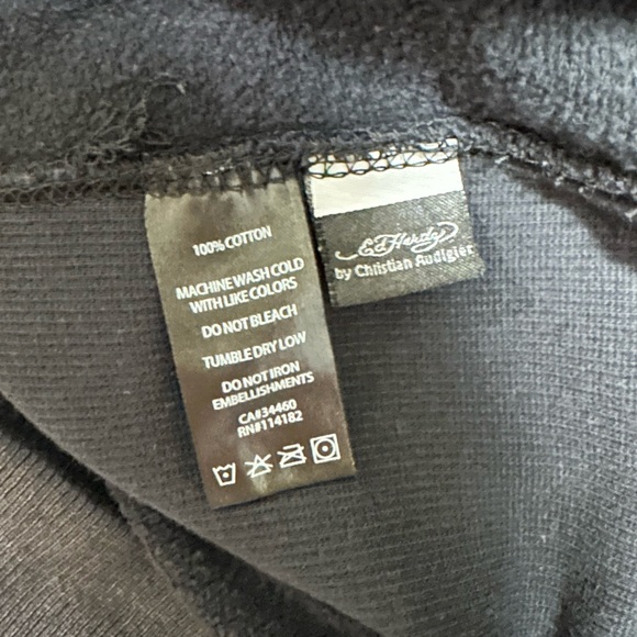 Ed Hardy Maritime Marauders Graphic Sweatshirt Black Grunge Size Small EUC - Picture 11 of 16